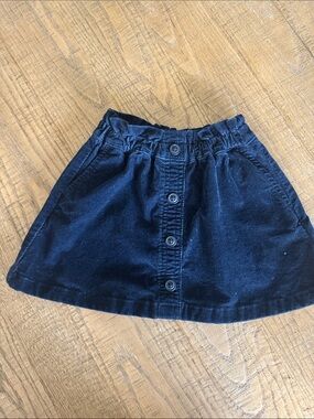 Crewcuts Navy Corduroy Button-Front Skater Skirt